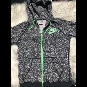 Nike hoodie, elephant print with green accent